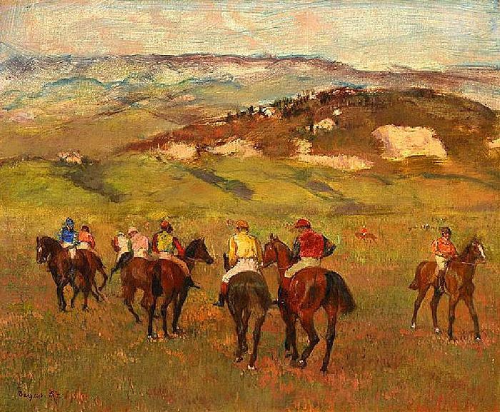 Edgar Degas Jockeys on Horseback before Distant Hills china oil painting image